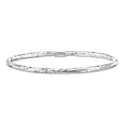 Pre-owned Ippolita C. 2000 Vintage  Sterling Silver Textured Bangle Bracelet