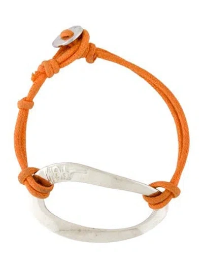 Pre-owned Ippolita Classico Cord Toggle Bracelet, 7" In Orange
