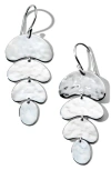 Ippolita Classico Crinkle Organic Shape 4-tier Earrings In Silver