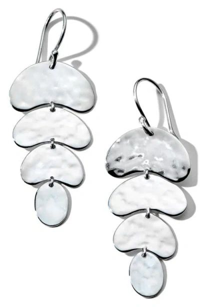 Ippolita Classico Crinkle Organic Shape 4-tier Earrings In Gray