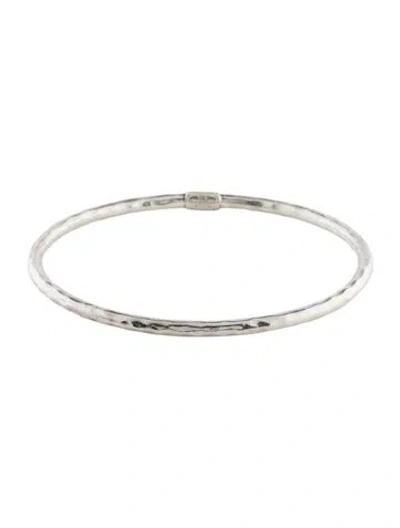 Pre-owned Ippolita Classico Hammered Bangle Bracelet, 8" In Multi