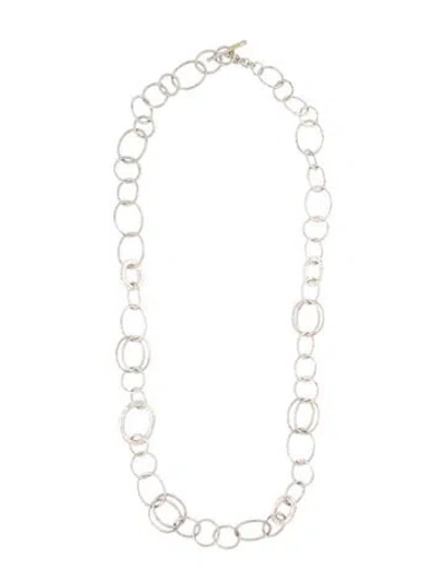 Pre-owned Ippolita Classico Hammered Bastille Link Chain Necklace, 36" In Multi