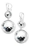Ippolita Sterling Silver Classico Snowman Hammered Medium Earrings In Silver