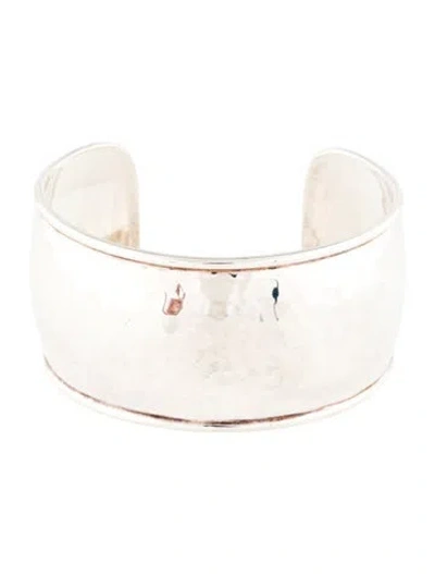 Pre-owned Ippolita Classico Hammered Flat Cuff Bracelet, 7.5" In Multicolor