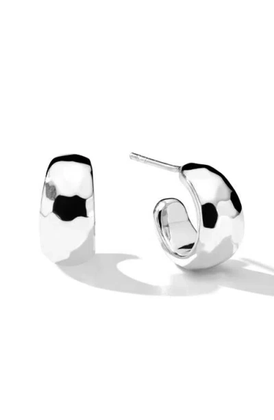 Ippolita Classico Hammered Huggie Hoop Earrings In Silver