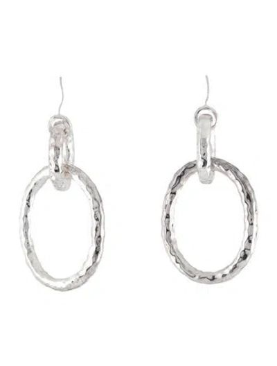 Pre-owned Ippolita Classico Hammered Oval Drop Earrings In Multicolor