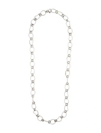 Pre-owned Ippolita Classico Long Hammered Kidney Link Chain Necklace, 38" In Multi