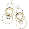 Ippolita Classico Mixed Large Hammered Link Jet Set Earrings In Gold