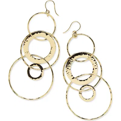 Ippolita Classico Mixed Large Hammered Link Jet Set Earrings In Gold