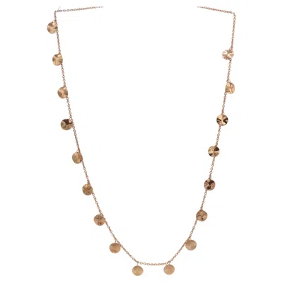 Pre-owned Ippolita Classico Paillette Rose Gold Over Sterling Silver Station Necklace In Red