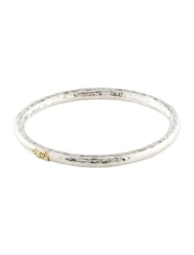Pre-owned Ippolita Classico Super Thick Hammered Signature Bangle Bracelet, 7.75" In Multi
