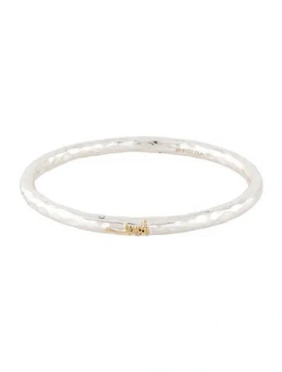 Pre-owned Ippolita Classico Super Thick Hammered Signature Bangle Bracelet, 7.75" In Multicolor