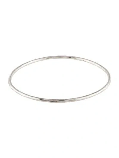 Pre-owned Ippolita Classico Thin Hammered Bangle Bracelet, 8" In Multi
