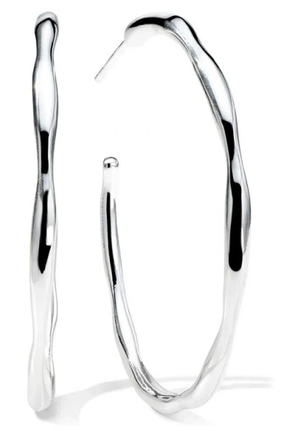 Ippolita Classico Thin Squiggle Hoop Earrings In Metallic