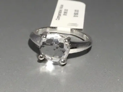 Pre-owned Ippolita Clear Quartz Knife Edge Sterling Silver Ring By / Size 7 In White