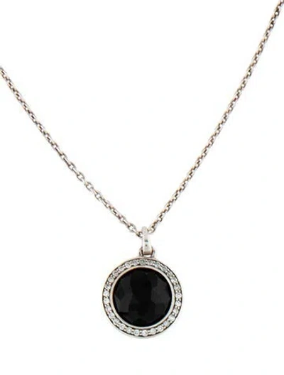 Pre-owned Ippolita Diamond & Onyx Lollipop Pendant Necklace, 18" In Multicolor