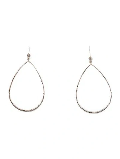 Pre-owned Ippolita Diamond Hammered Teardrop Earrings In Multi