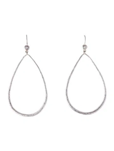 Pre-owned Ippolita Diamond Hammered Teardrop Earrings In Multi