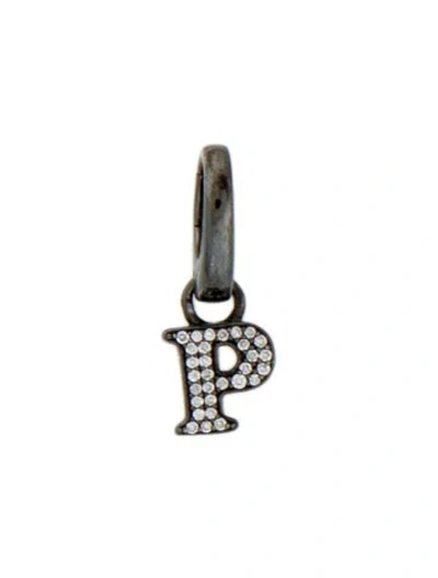 Pre-owned Ippolita Diamond Letter 'p" Charm, 0.75" In Multi