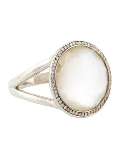 Pre-owned Ippolita Diamond, Mother Of Pearl & Quartz Doublet Cocktail Ring In Multicolor