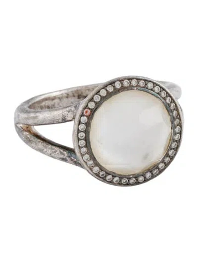 Pre-owned Ippolita Diamond, Mother Of Pearl & Quartz Doublet Cocktail Ring In Multicolor