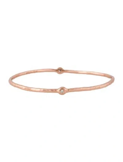 Pre-owned Ippolita Diamond Rose 2-stone Superstar Bangle, 7.75" In Multi