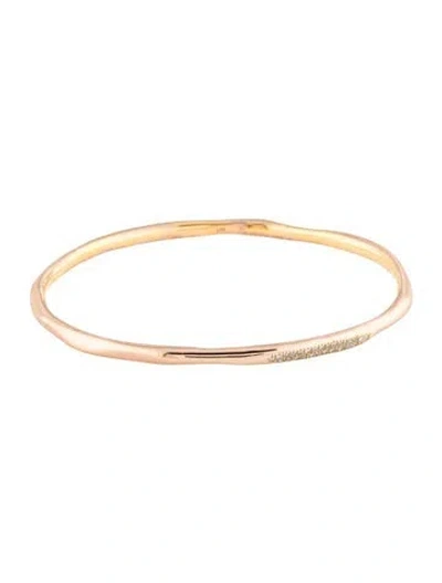 Pre-owned Ippolita Diamond Rosé Bangle, 7.75" In Multi