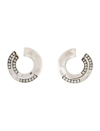 Pre-owned Ippolita Diamond 'senso' Open Disc Earrings In Multi