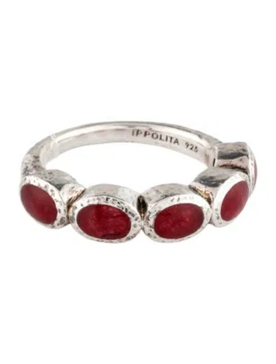 Pre-owned Ippolita Dyed Quartz Band In Red