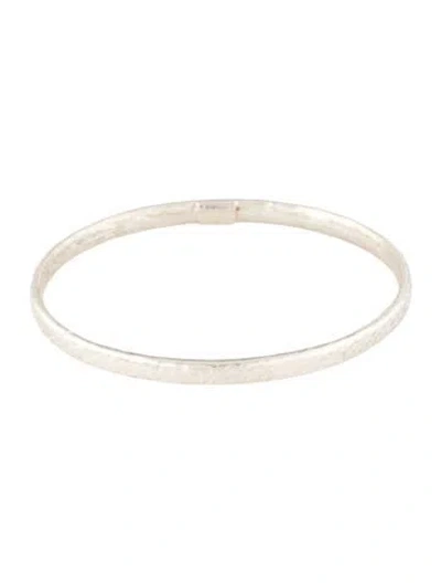 Pre-owned Ippolita Flat Hammered Bangle, 8" In Multi