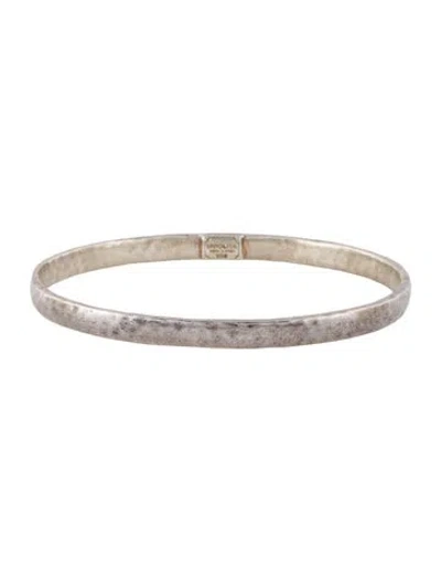 Pre-owned Ippolita Flat Hammered Bangle Bracelet, 7.75" In Multi
