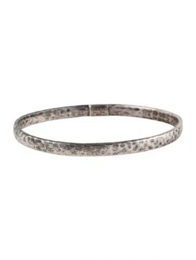 Pre-owned Ippolita Flat Hammered Bangle Bracelet, 8" In Multi