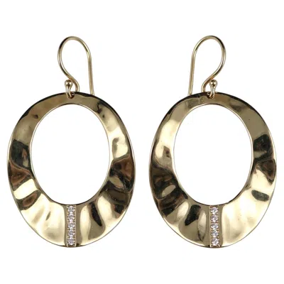 Pre-owned Ippolita Glamazon 18k Yellow Gold Pave Diamond Dangle Drop Earrings