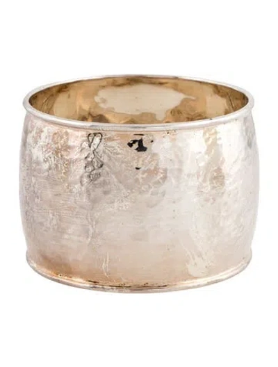 Pre-owned Ippolita Glamazon Wide Hammered Bangle, 7" In Multi