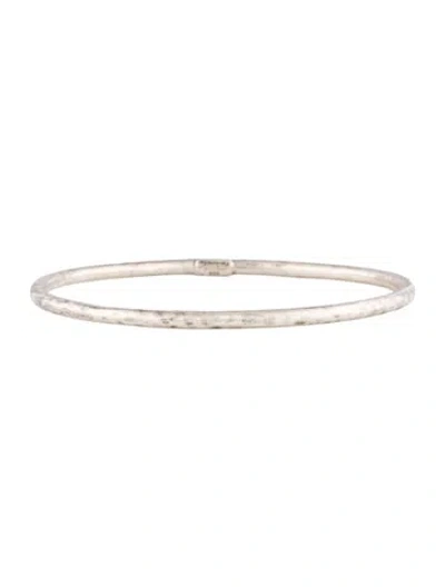 Pre-owned Ippolita Hammered Bangle Bracelet, 8" In Multi