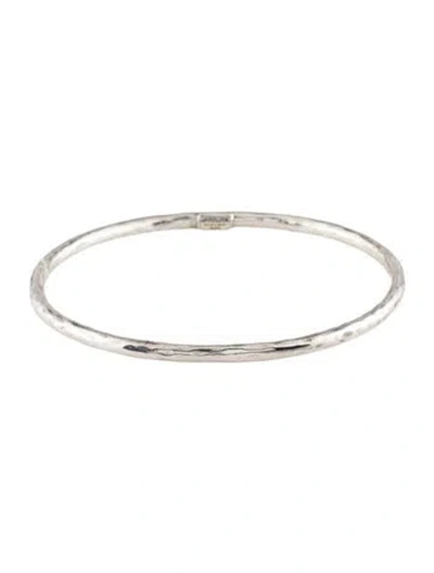 Pre-owned Ippolita Hammered Bangle Bracelet, 8" In Multicolor