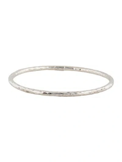 Pre-owned Ippolita Hammered Bangle Bracelet, 8" In Multicolor