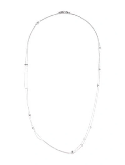 Pre-owned Ippolita Hammered Bezels W/ Diamond Station Necklace, 50" In Multi