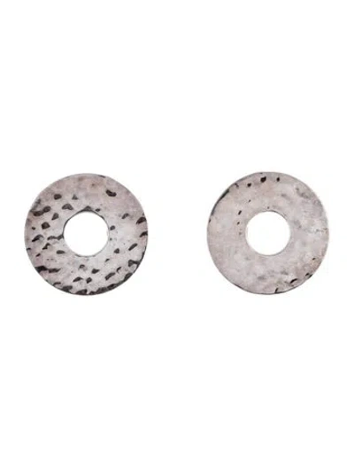Pre-owned Ippolita Hammered Circle Clip-on Earrings In Multicolor