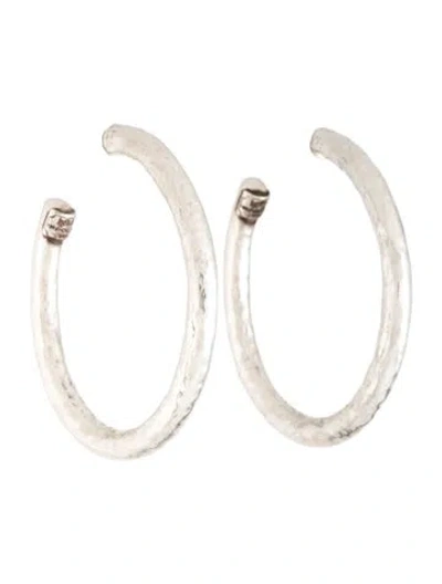 Pre-owned Ippolita Hammered Hoop Earrings In Multicolor