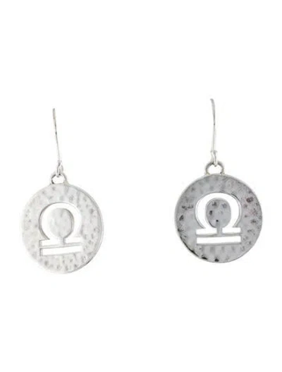 Pre-owned Ippolita Hammered Libra Zodiac Drop Earrings In Multi