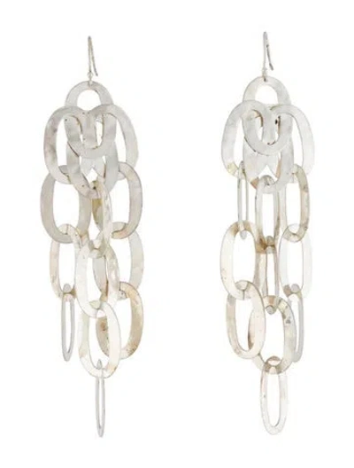 Pre-owned Ippolita Hammered Oval Chandelier Earrings In Multi
