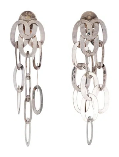 Pre-owned Ippolita Hammered Oval Chandelier Earrings In Multicolor