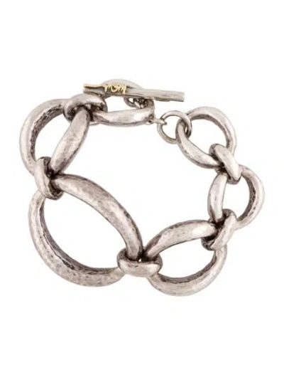 Pre-owned Ippolita Hammered Oval Link Bracelet, 6.25" In Multi