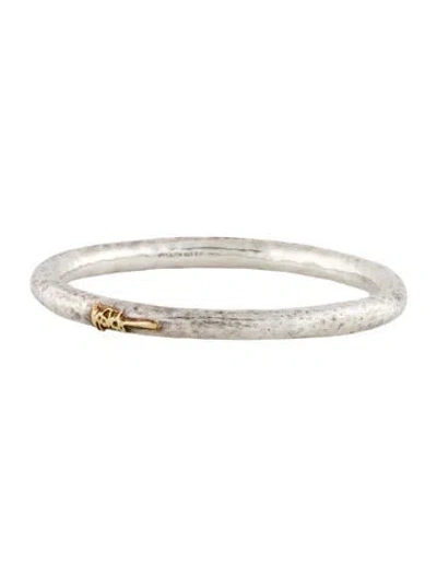 Pre-owned Ippolita Hammered Signature Bangle Bracelet, 7.25" In Multi