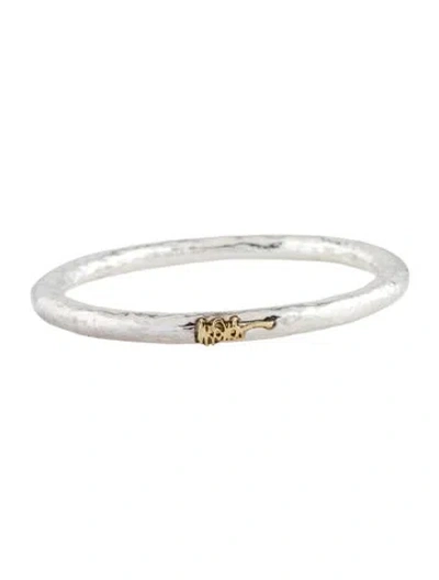 Pre-owned Ippolita Hammered Signature Bangle Bracelet, 7.5" In Multi
