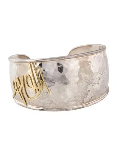 Pre-owned Ippolita Hammered Wide Cuff Bracelet, 7" In Multicolor