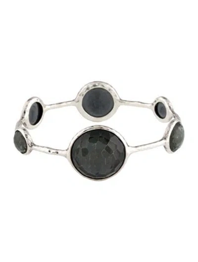 Pre-owned Ippolita Hematine & Quartz Doublet Wonderland Lollipop Bangle, 7.75" In Multi