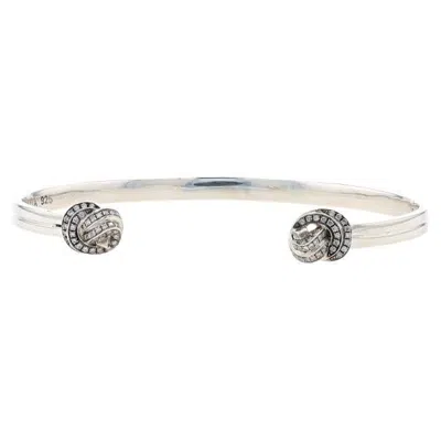 Pre-owned Ippolita Knot Cuff Diamond Bracelet 6 1/2" - Sterling 925 Round .58ctw Sb1005dia In Multi