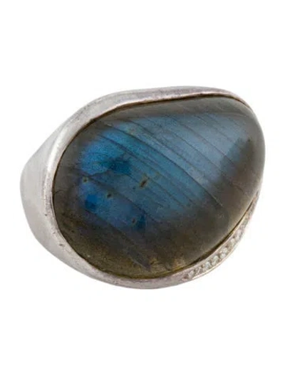 Pre-owned Ippolita Labradorite & Diamond Cocktail Ring In Multi